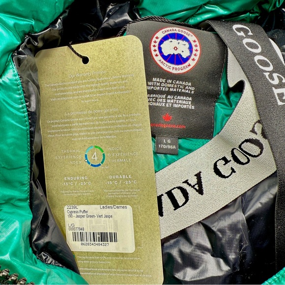 NEW Canada Goose Cypress Puffer Hooded Jasper Green Jacket Sz Large - Picture 5 of 11